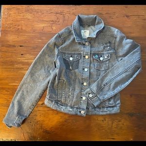 Girls H&M gray denim jacket 10/12 Y